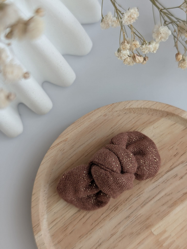 Barrette noeud Romie scintillant