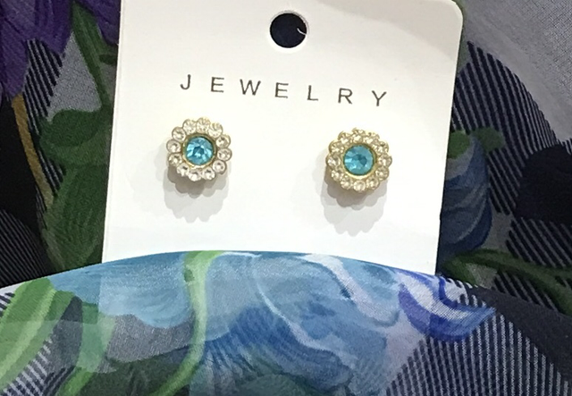 Blue Stone Stud Earrings- STU24