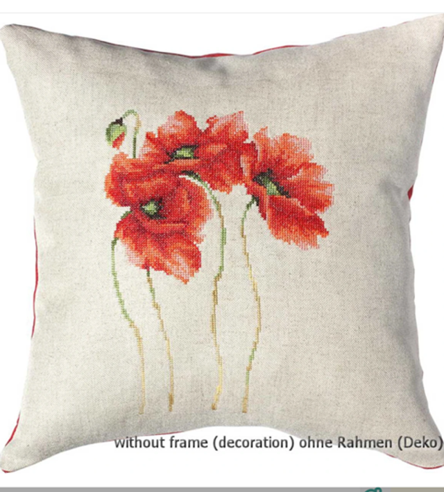 Stickkissen Scharlachroter Mohn