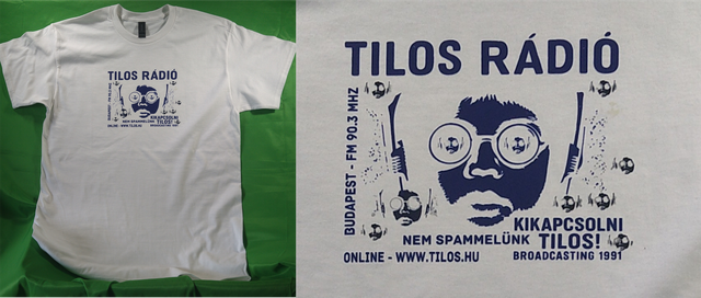 Mens T-Shirt - White - Size 'L' - Nem Spammelünk Tilos Radio Inspired Design - Tilos Maraton Glasgow 2025 Edition - Profit goes to www.tilos.hu 