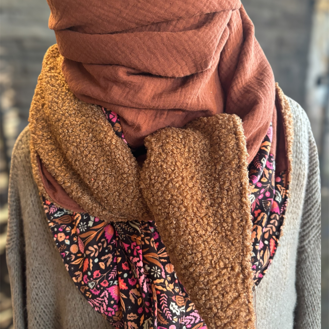 ÉCHARPE BRUME CHOCOLAT – Collection Jardin Secret 