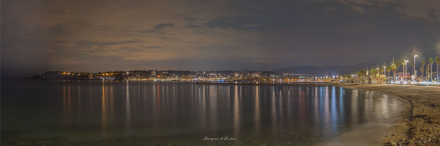 Sanary Sur Mer de nuit depuis Six Fours Les Plages