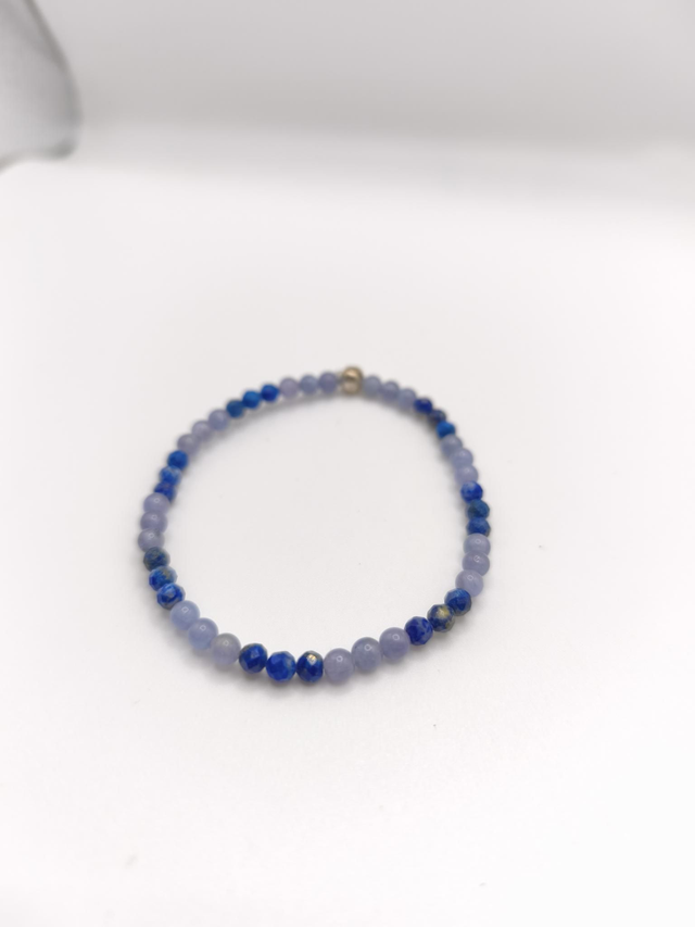 Bracelet fin lapis lazuli et aventurine bleue 