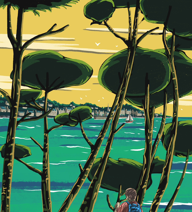 Locquirec Un port entre les pins