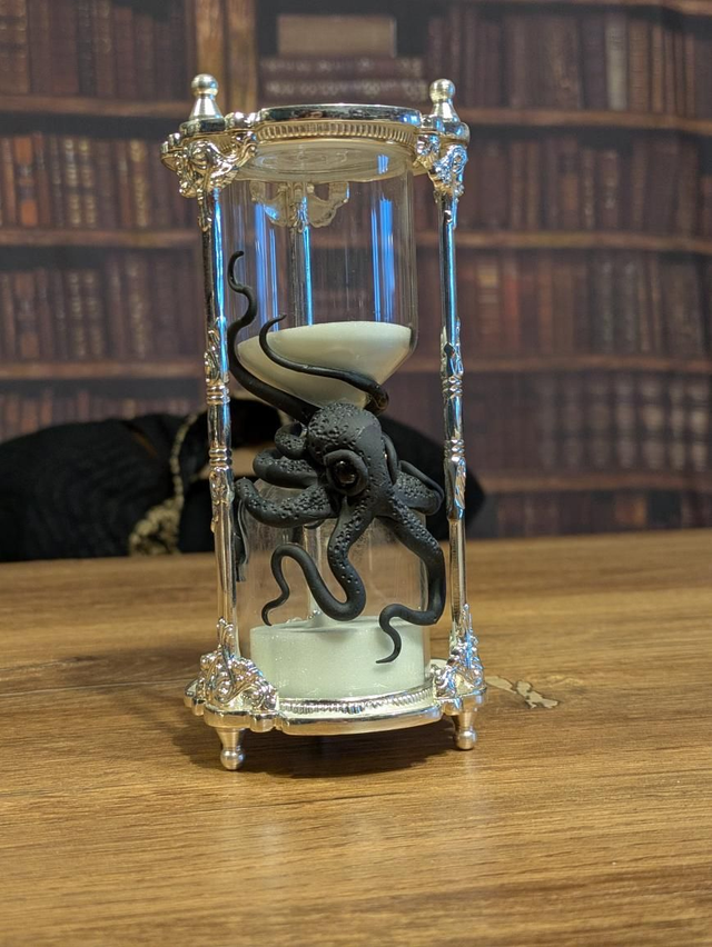 Sablier argenté kitch 15min 16.3 x 7.5 cm