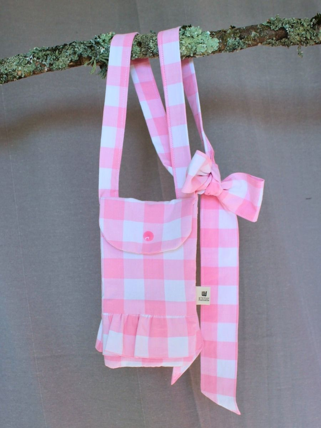 Pochette à sangle Prune  - 99% upcyclée, fabriquée en Occitanie
