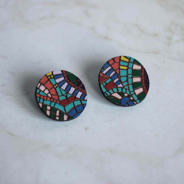 Kolczyki sztyfty z mozaiką