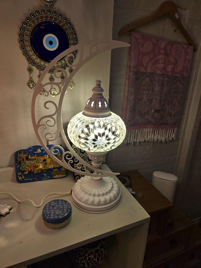 Large Mosaic Moon Table Lamp