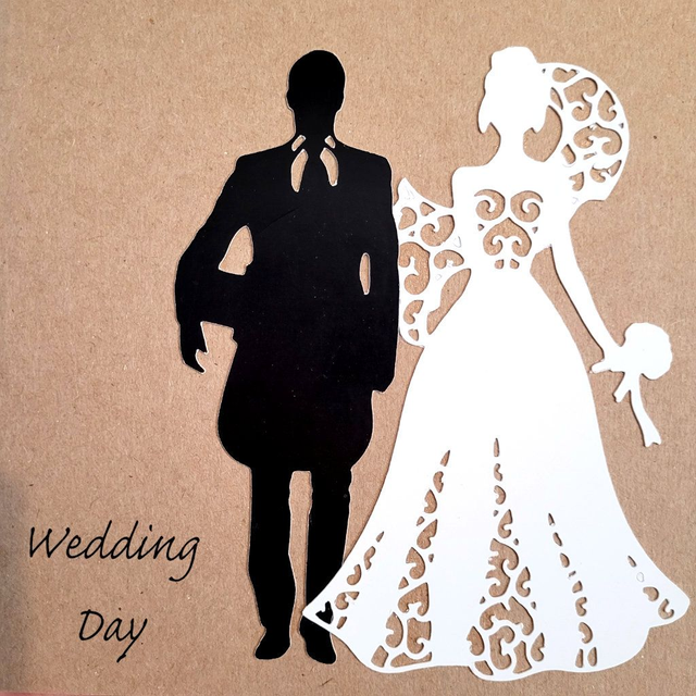 Wedding Day Die-cut Bride &amp; Groom