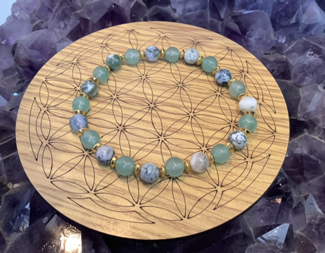 Bracelet en Aventurine et Agate arbre 6mm