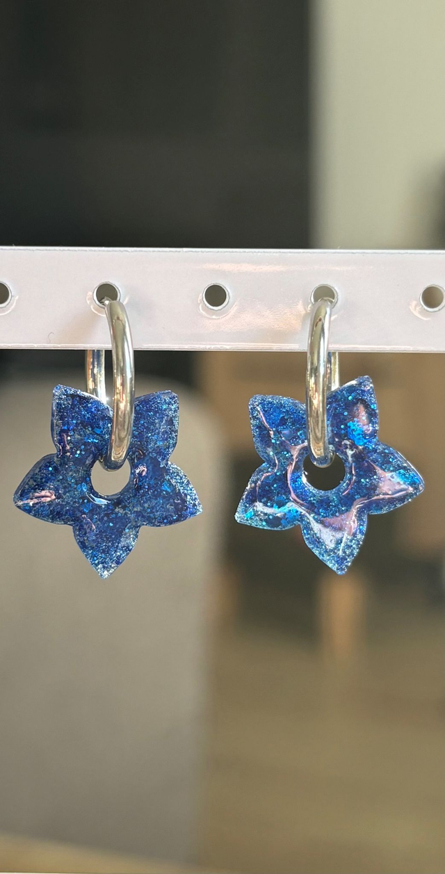 Pampilles ALBA - Bleu roi à paillettes