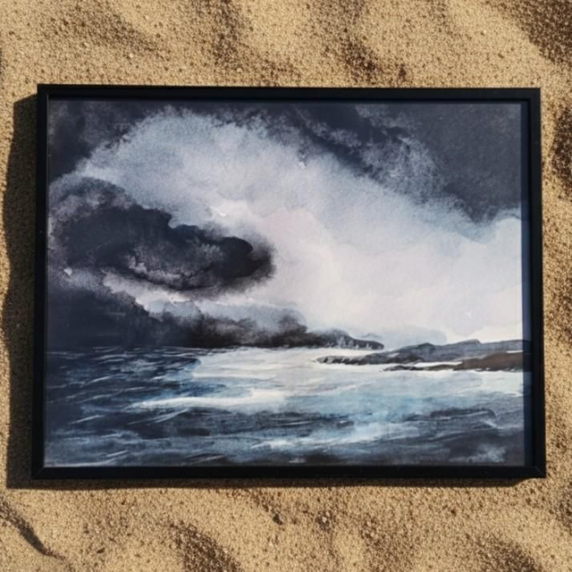 Aquarelle large - La tempête - reproduction