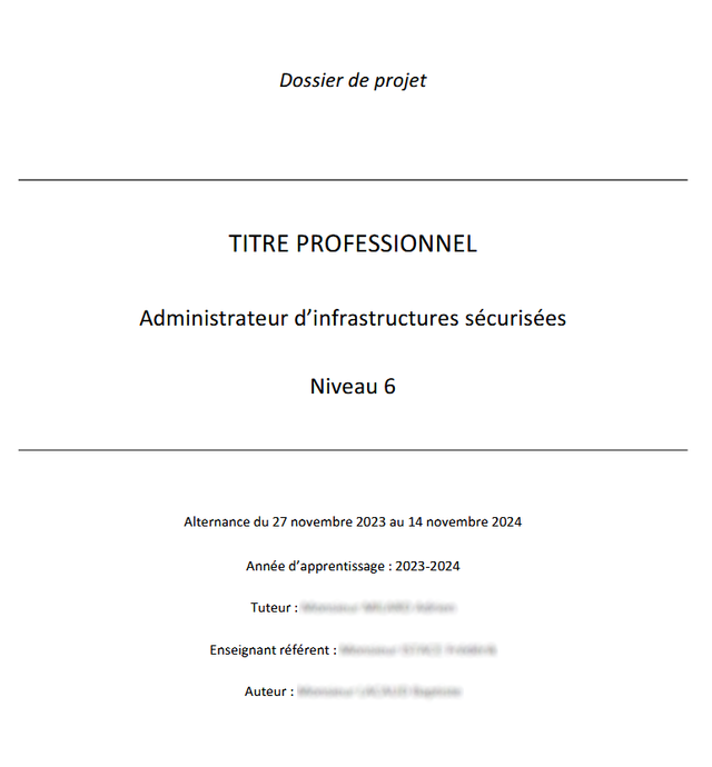 Correction du dossier de projet AIS