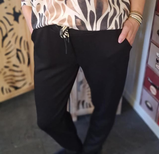 pantalon jog fluide noir