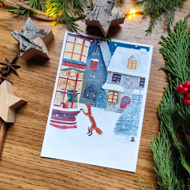 La boutique de Noël - carte postale  