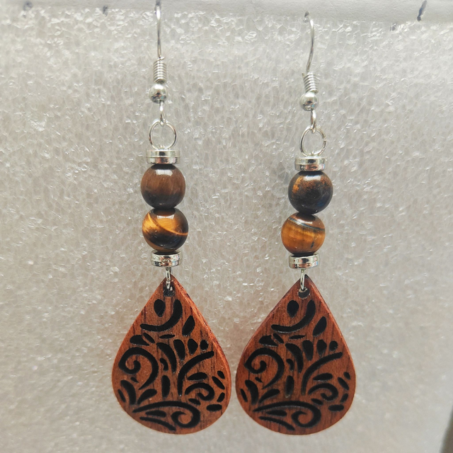 Boucles d&#039;oreilles goutte de chêne 