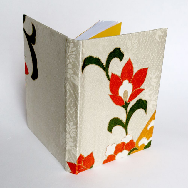 Lined notebook with vintage Japanese silk cover