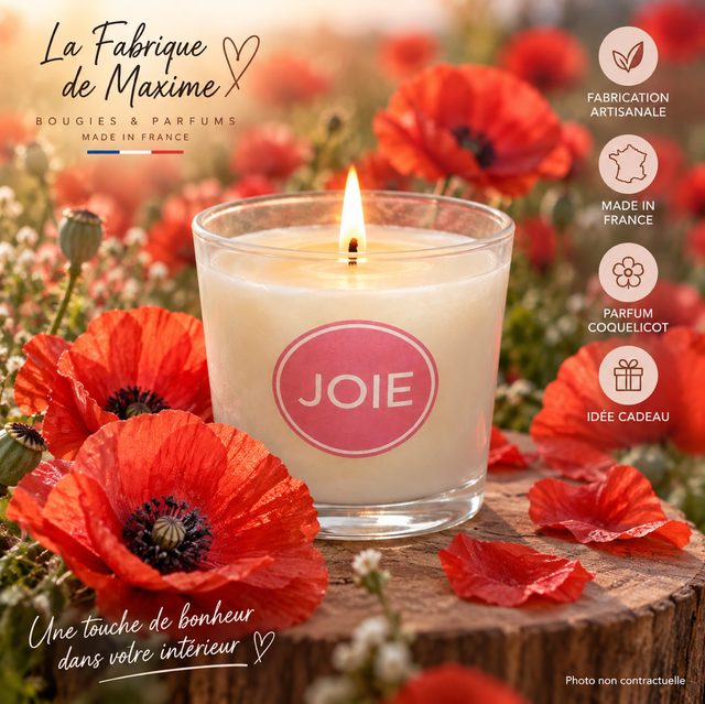 🌸 Bougie Coquelicot – Fraîcheur Florale