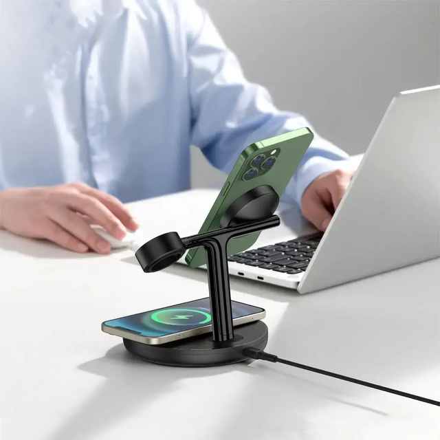 Station de Charge sans Fil Baseus 3 en 1 Noir 20W