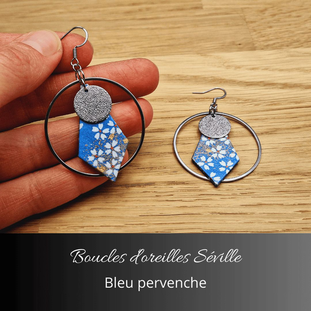 Boucles d'oreilles Séville - Bleu pervenche