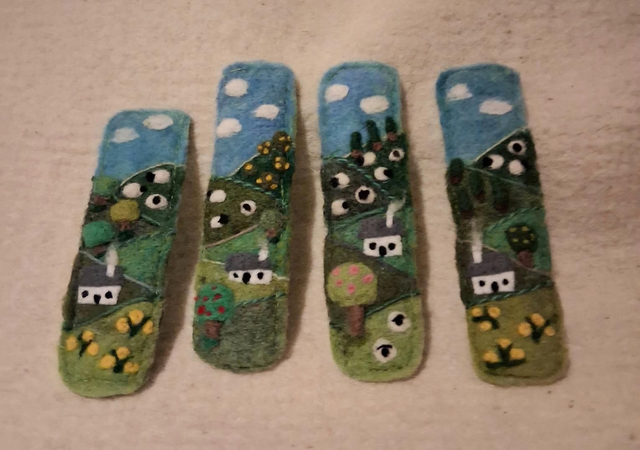 Needle Felt Wool Painted Bookmarks