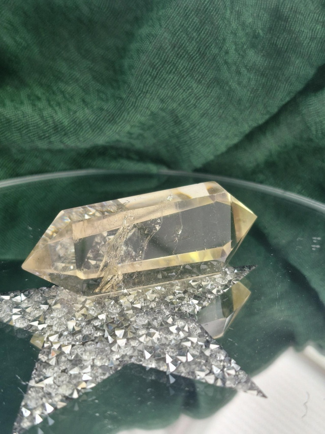 Lemon quartz double point