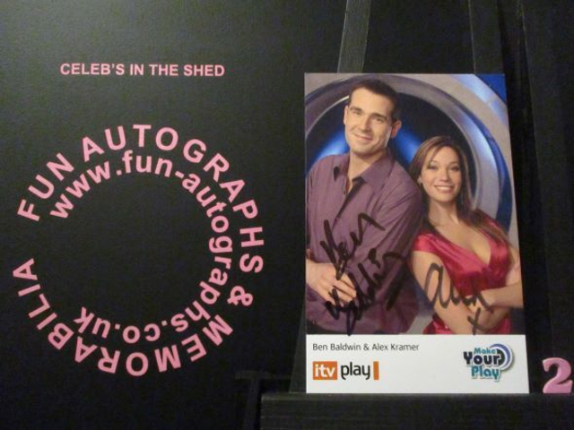 Alex Kramer &amp; Ben Baldwin Authentic Autographed Make Your Play 6x4 Cast Card (2)