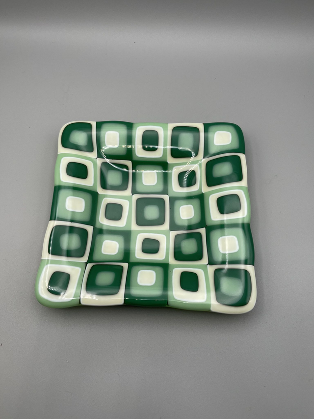 Green and Cream Stacked Effect Decrotive Dish