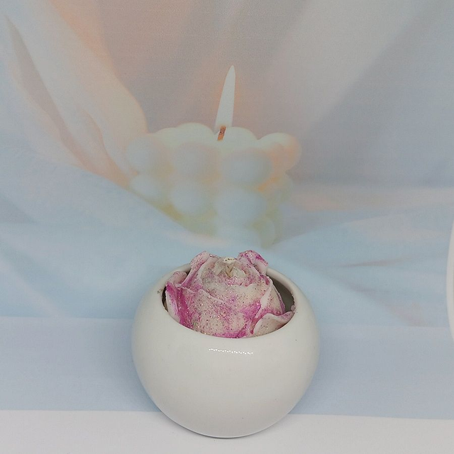 Bougies en forme de rose parfumée à la fleur de cerisier, douceur des îles, barbe à papa – Parfait pour un cadeau pour la fête des mères