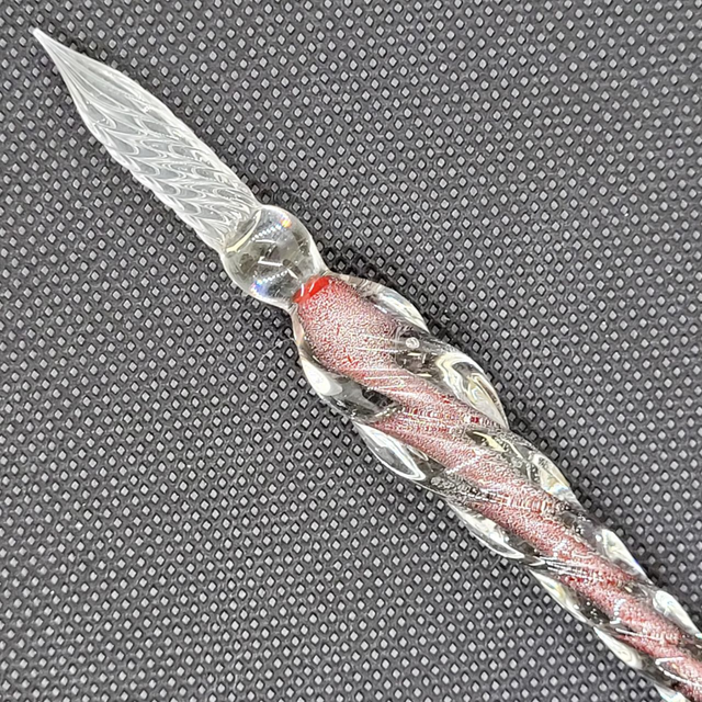 Glass Ink Pen - Red Twirl