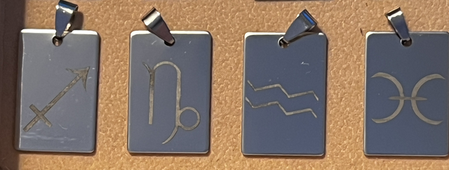 Collier acier inoxydable - Plaque miroir - Signes Astrologiques