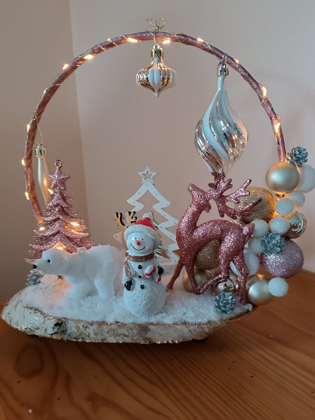 870-15 Ours polaire et bonhomme de neige lumineux