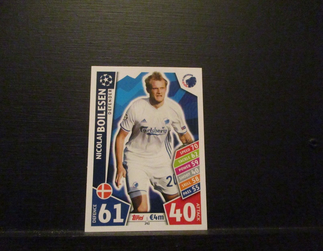Nicolai Boilesen - UEFA Champions League Match Attax 2017/18 Original Trading Card #292