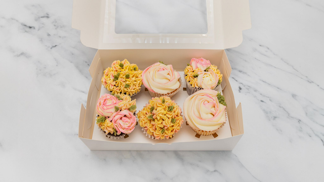 Floral Birthday Cupcakes Box