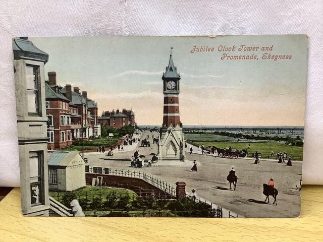 Skegness, Jubilee Clock Tower and Promenade, Lincolnshire, Valentine's Series vintage postcard. Our Ref No. R731 £2.00