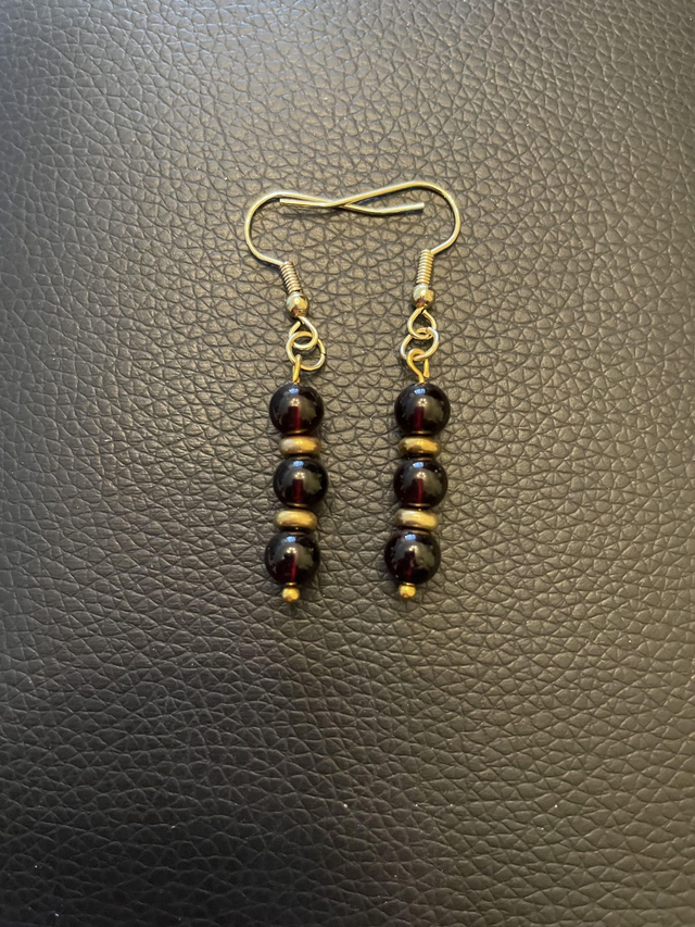 Boucles d'oreilles Ambre cognac 6 mm 