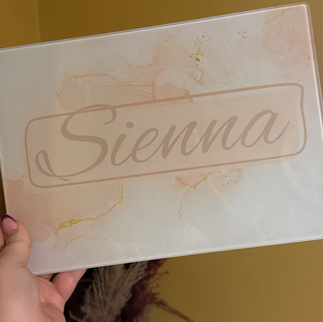 Personalised “Pink Marble” Hair Straightener Board