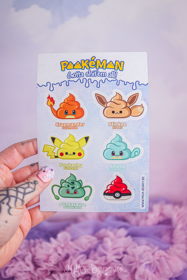 Planche d'autocollants Pookemon