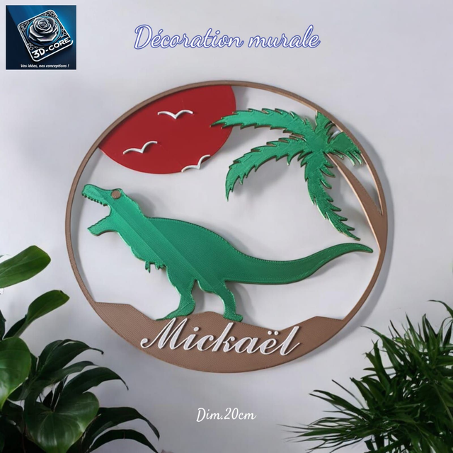 Décoration murale &quot;DINOSAURE&quot; personnalisée
