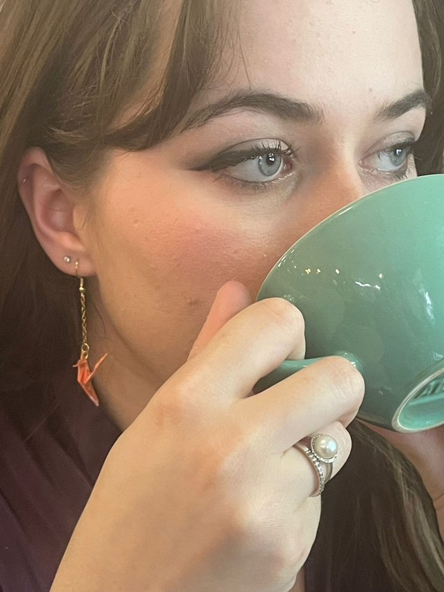 Boucles d&#039;Oreilles longues &quot;Colibri&quot; 