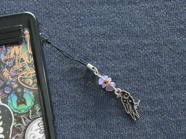 Smartphone Charm Rabe mit Amethyst [HS0002] 