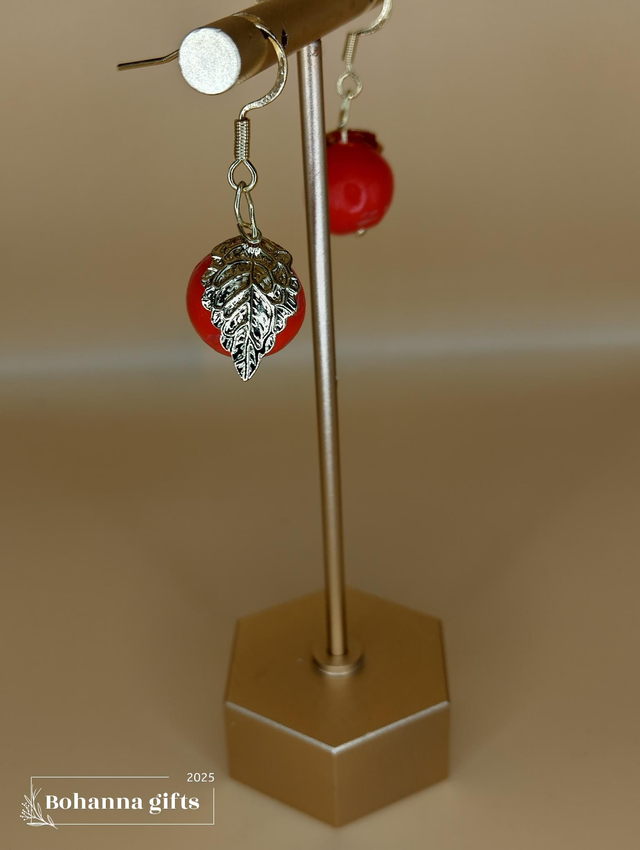 Polymer clay cherry earrings 