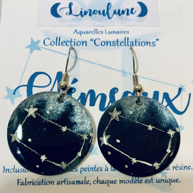 Boucles d'Oreilles Gémeaux Argent - Collection Constellations