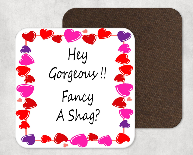 Hey Gorgeous!! Fancy  A Shag? Coaster