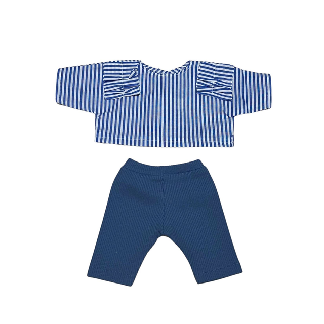 Ensemble blouse marinière legging bleu