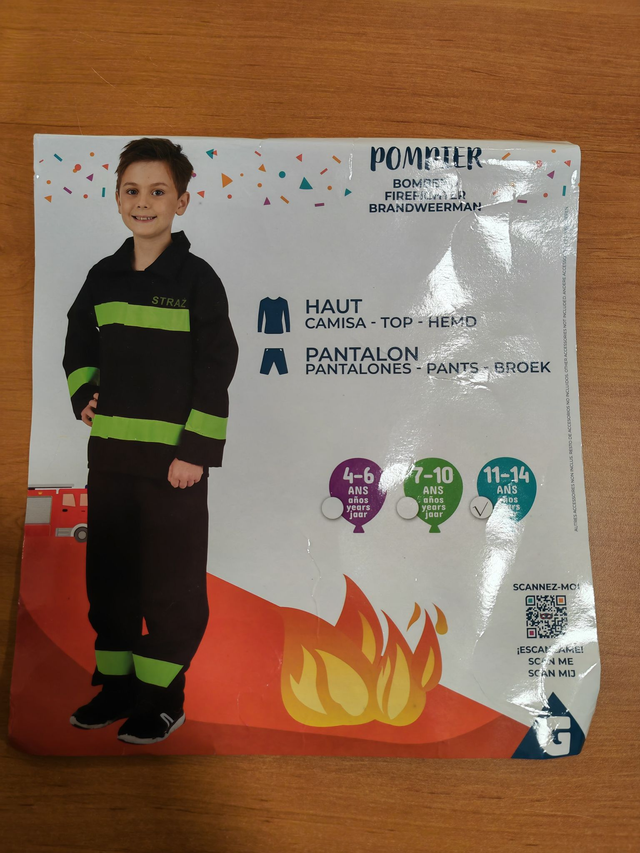 Déguisement pompier 11/14 ans