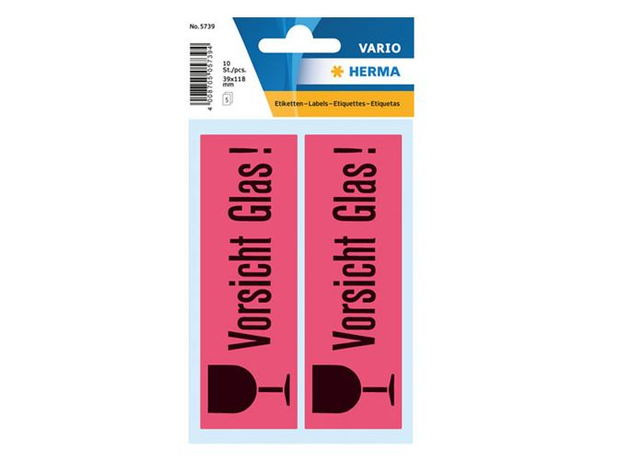 Vorsicht Glas Aufkleber