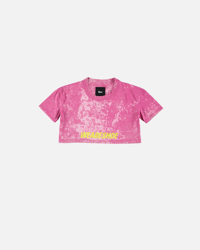 BN70455115 - SHOE Cropped T-shirt con effetto marmorizzato e logo a contrasto-