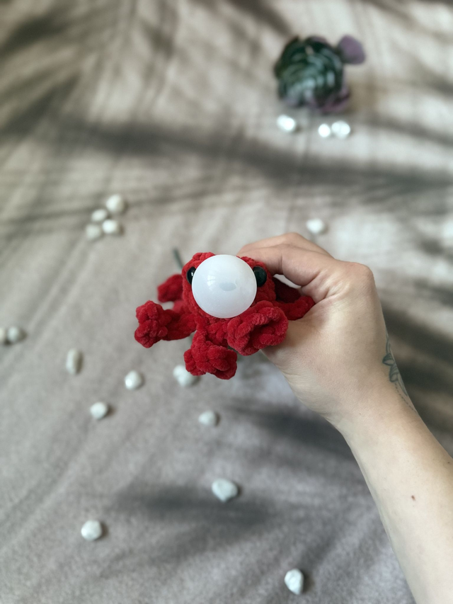 Antistress poulpe tout doux rouge