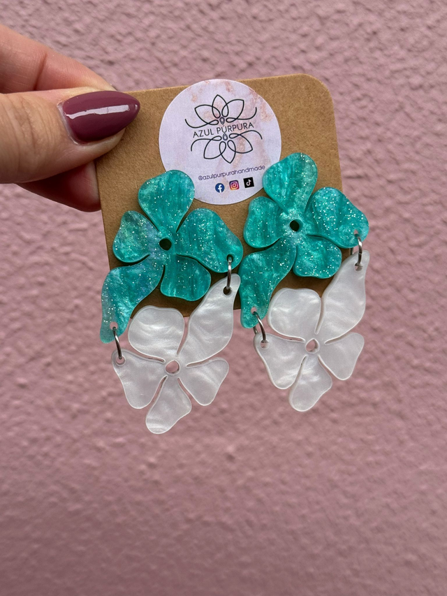 Brincos Flores Duplas